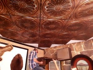 Faux Copper Glue Up Ceiling Tile Design 238