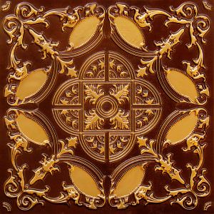 Faux Antique Gold PVC Ceiling Tile Design 218