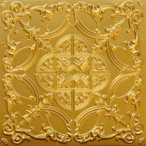 Faux Brass Plastic Ceiling Tile Design 218