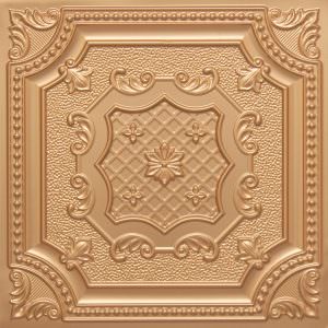 Faux Gold PVC Grid Ceiling Tile Design 258