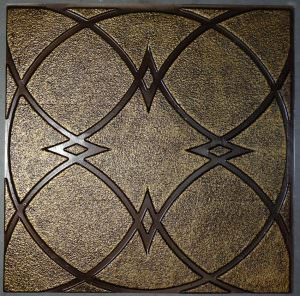 Faux Antique Gold Plastic Ceiling Tile Design 147