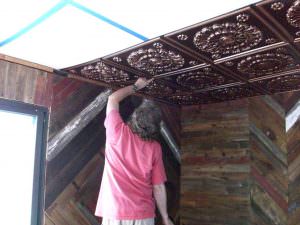 Faux Antique Copper Ceiling Tile Design 106