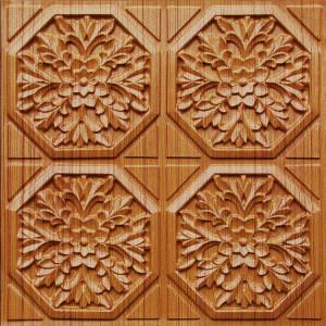 Faux Teakwood PVC Ceiling Tile Design 108