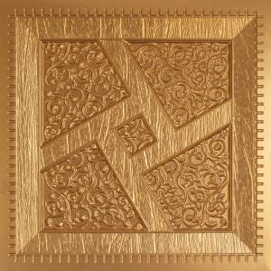 Gold PVC Ceiling Tile Fire Rated Design 255