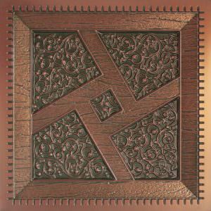 Patina Copper PVC Ceiling Tile Fire Rared Design 255