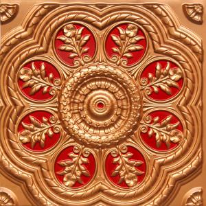 Gold Red PVC Ceiling Tile Design 240