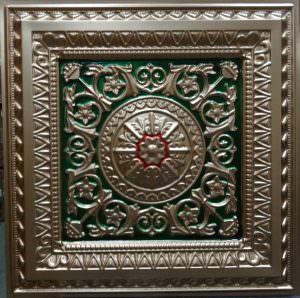 Faux Silver Green Red PVC Ceiling Tile