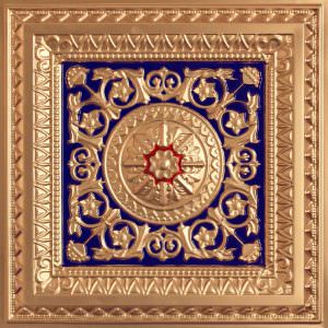 Faux Gold Blue Red Ceiling Tile Design 223