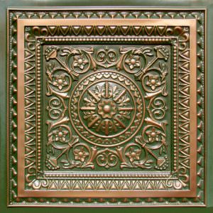 Faux Patina Copper PVC Ceiling Tile Design 223