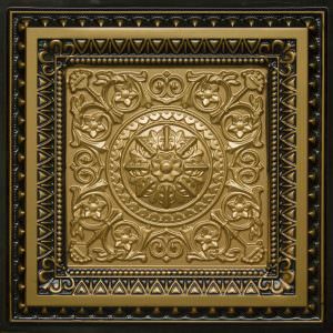 Faux Brass Antique Brass Design 223 PVC Ceiling Tile