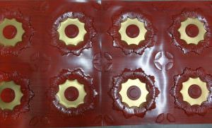 Rosewood Gold Glue Up Overlapping Edge Ceiling Tile Design 107