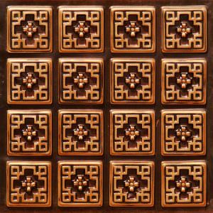 Faux Antique Copper Glue Up Ceiling Tile Design 103