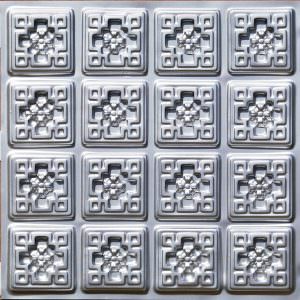 Faux Silver Glue Up Overlapping Edges Ceiling Tile Design 103