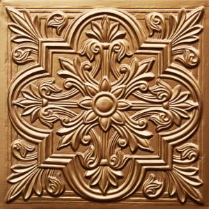 Faux Gold PVC Grid Ceiling Tile Design 302