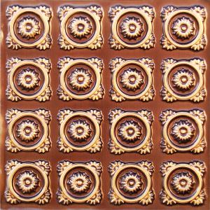 Faux Antique Gold Glue up ceiling tile Design 118