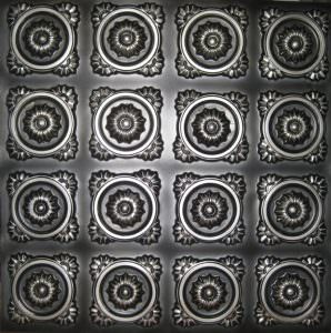 Faux Antique Silver Glue Up Ceiling Tile Design 118