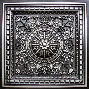 Faux Antique Silver Design 215 Ceiling Tile