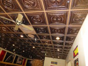 Faux Antique Copper Plastic Ceiling Tile Design 28