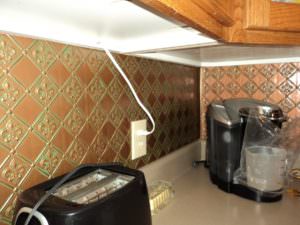 Fleur de Lis Faux Antique Silver Backsplash WC 80