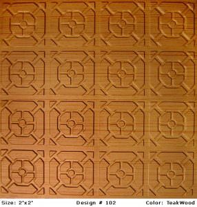 Faux Teak Wood Ceiling Tile Design 102