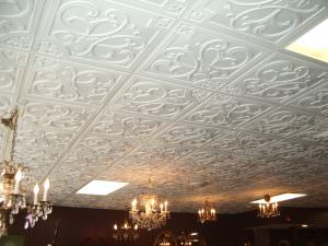 White Ceiling Tile Design 204 Installed