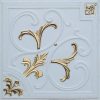 White Faux Gold Ceiling Tile Design 204