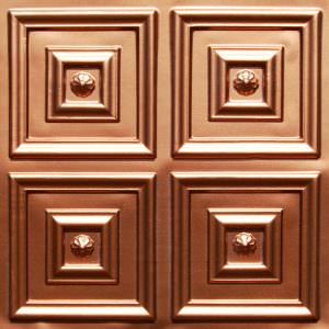 Faux Copper Plastic Ceiling Tile Design 112