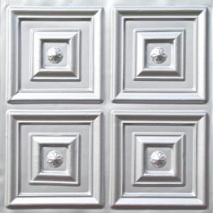 Faux Silver PVC Ceiling Tile Design 112