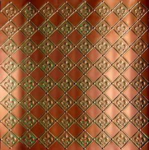Fleur de Lis Faux Patina Copper WC 80 Back Splash