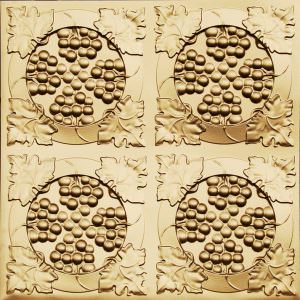 Faux Gold Grape Leaves Ceiling Tile Design 214