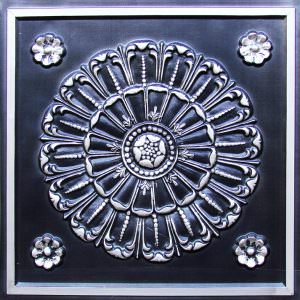 Faux Antique Silver Drop In Grid Ceiling Tile Design 151