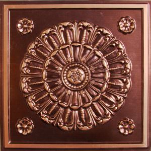 Faux Antique Copper Grid Ceiling Tile Design 151