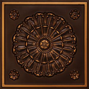 Faux Antique Copper Grid Ceiling Tile Design 151