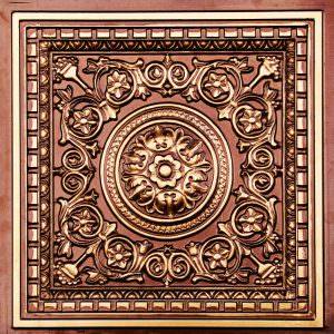 Faux Antique Gold Grid Suspended Ceiling Tile Design VC 2