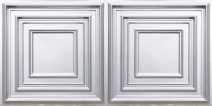 Faux Silver 2x4 Grid Ceiling Tile Design 8222