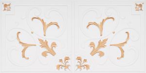 White Faux Gold Ceiling Tile Drop In Design 8204