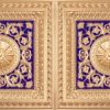 Faux Gold Blue Design 8223 Ceiling tile