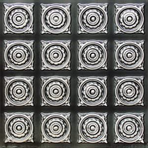 Faux Antique Silver Ceiling Tile Design 128