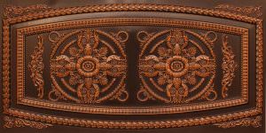 Faux Antique Teakwood PVC Ceiling Tille Design 8272