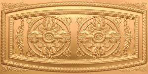 Faux Gold PVC Grid Ceiling Tile Design 8272