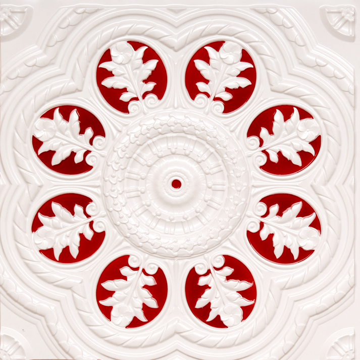 White Pearl Red Glue Up Ceiling Tile Design 240